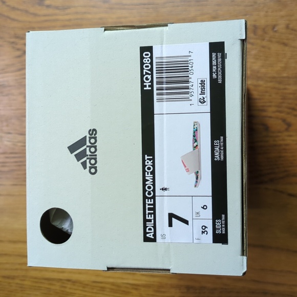 NIB FARM Rio Slide Sandals Adidas Collab Multicolor Abstract Print Womens Size 7 - Picture 10 of 11